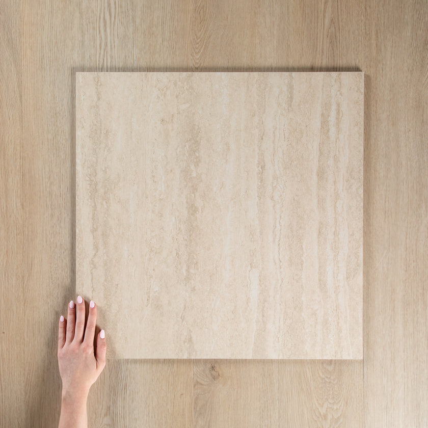 Travertine Vein Cut Dark Beige In out