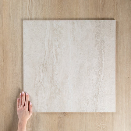 Travertine Vein Cut White Matte