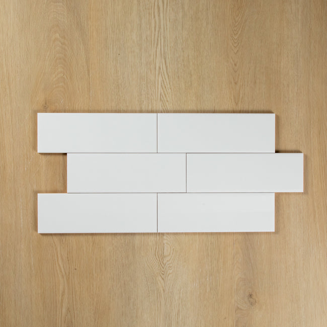 White Matte Subway Pressed Edge