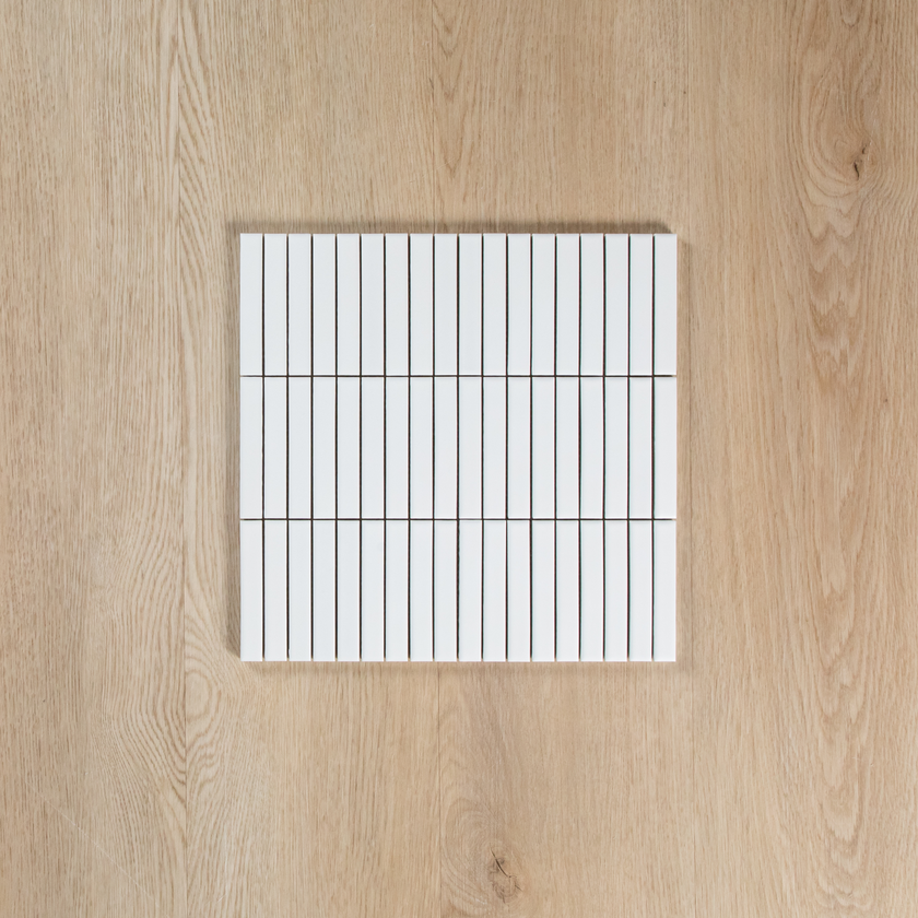 White Satin Porcelain Kit Kat Mosaic