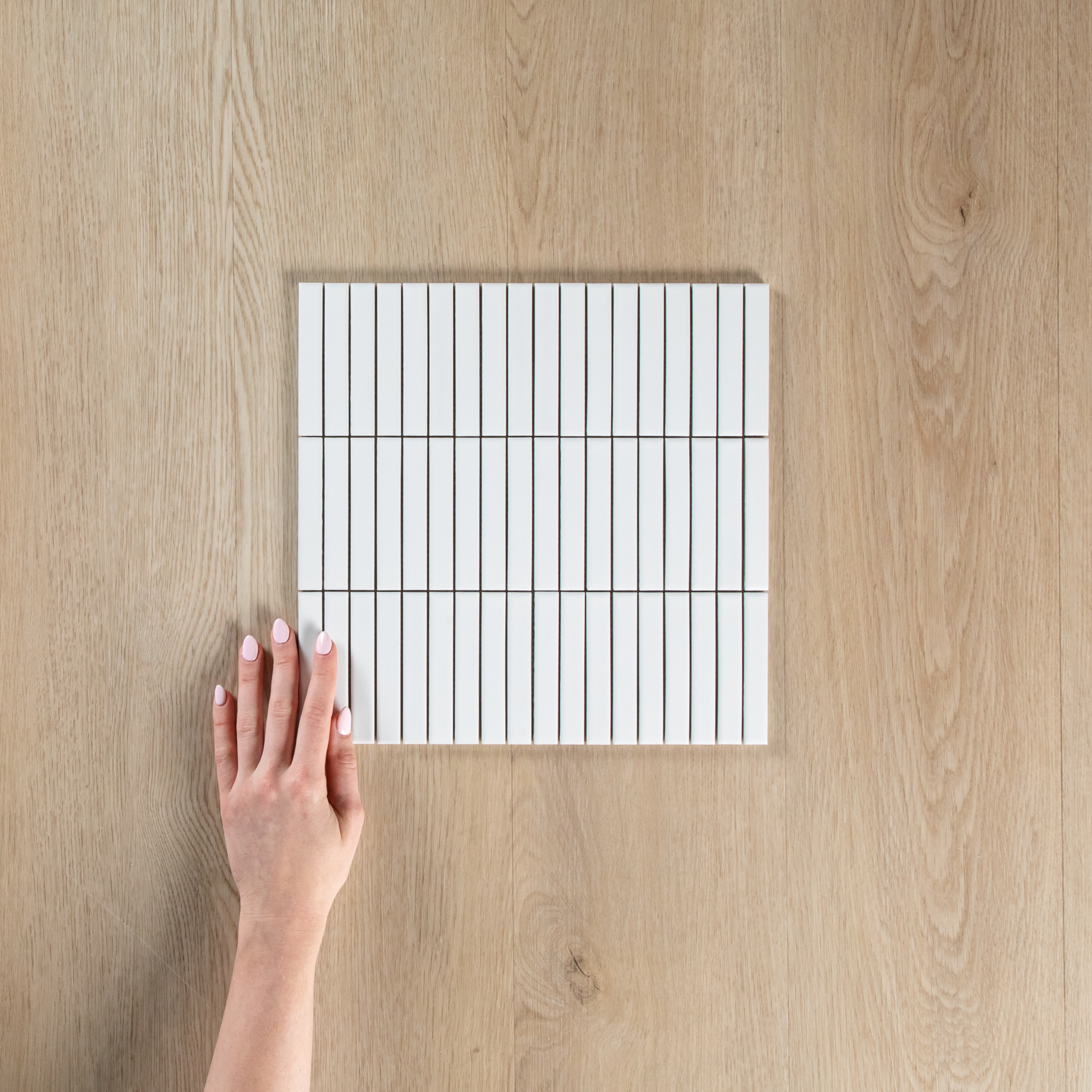 White Satin Porcelain Kit Kat Mosaic