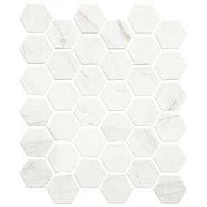 Carrara Small Hexagon Mosaic tiles