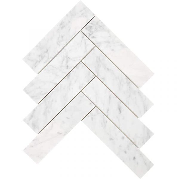 Carrara Marble Herringbone XL Mosaic tiles