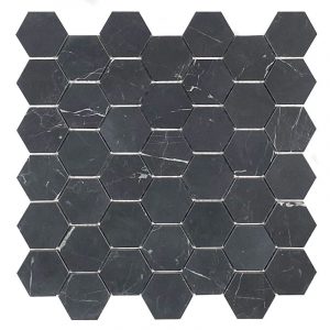 Nero Marquina Hexagon Mosaic tiles