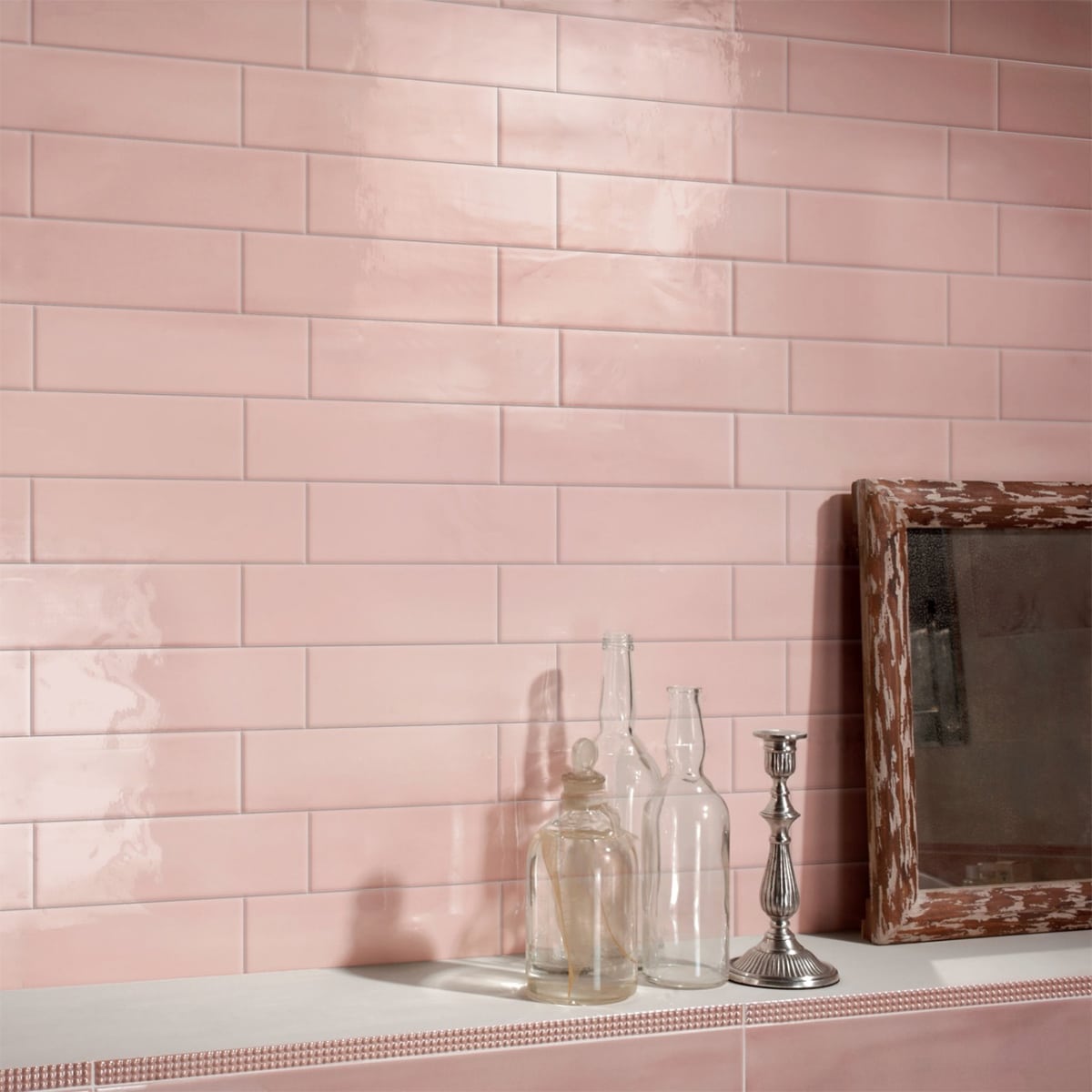 Aquarella Blush Pink Subway tiles