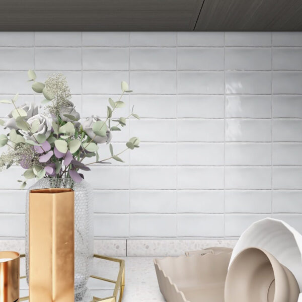 Noosa White Gloss Wall tiles 75x150