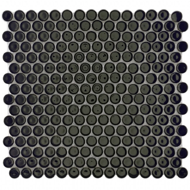 Penny Round Black Mosaic Tile sheet