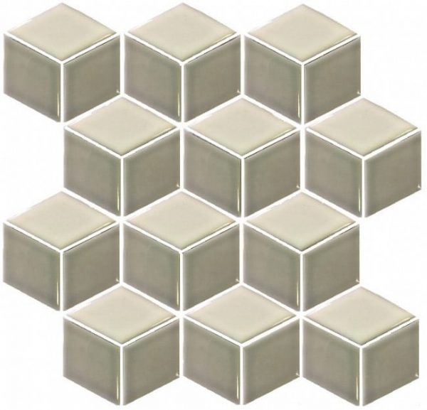 Rubix Grey and White Mosaic Tile sheet