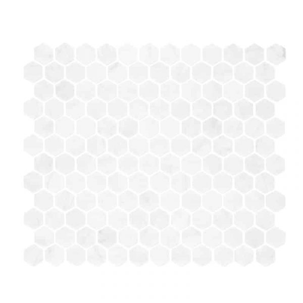 Carrara Marble Small Hexagon Mosaic tiles sheet