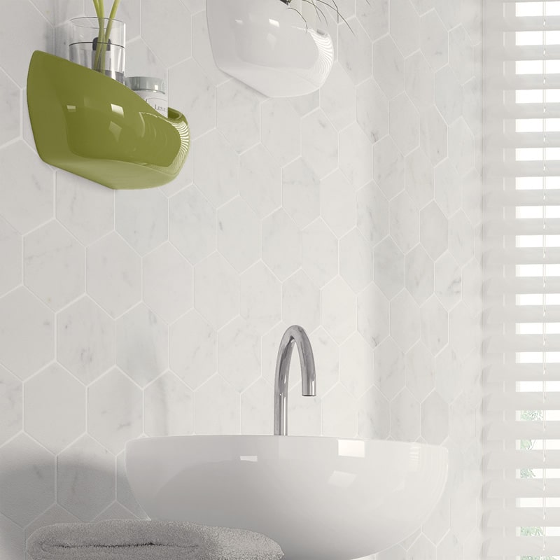 Carrara Marble Hexagon tiles