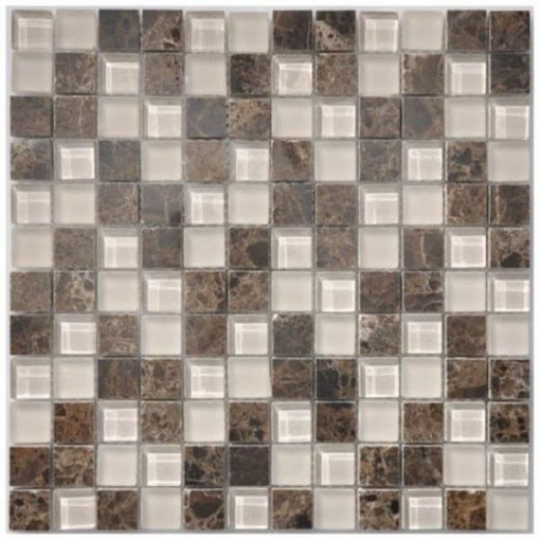 Frosted Champagne Gemstone Mosaic tile sheet