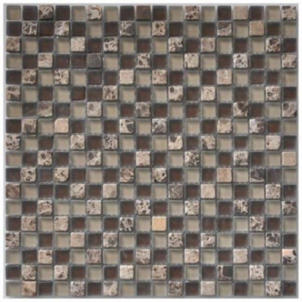 Frosted Chocolate Gemstone Mosaic tile sheet