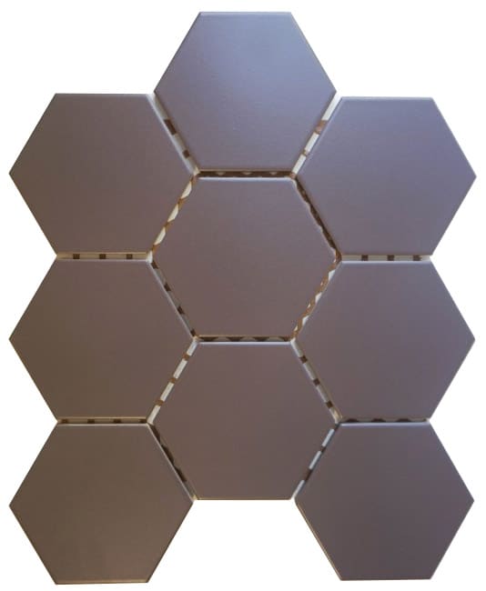 Hex Shape 2 RAL Basalt Brown Mosaic Tile sheet