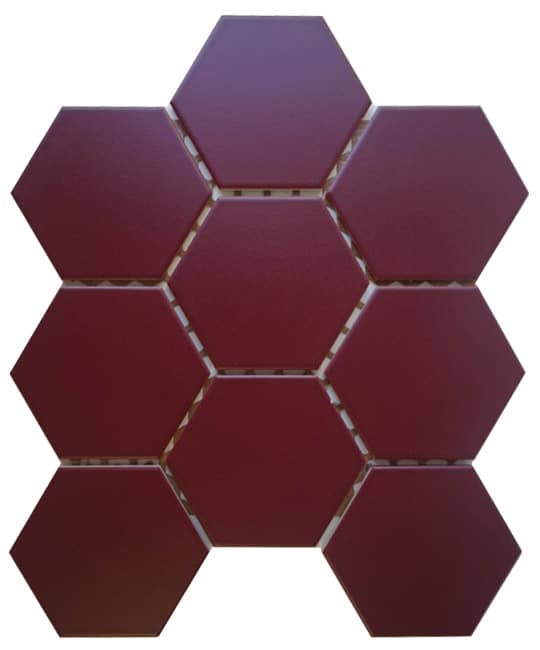 Hex Shape 2 RAL Burgundy Mosaic Tile sheet