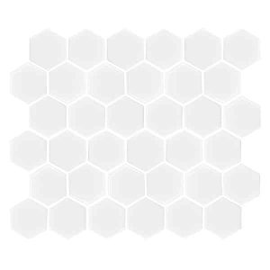 Hexagon Gloss White tiles 51 x 51
