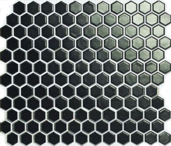 Honeycomb Black Hexagonal Mosaic tile sheet