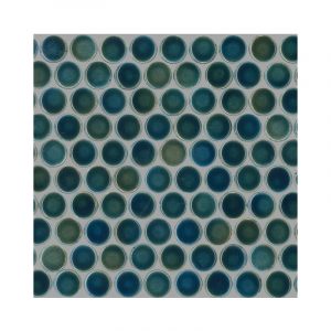 Orbit Marine Gloss Penny Round Mosaic tile sheet