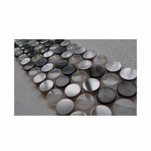Round Stainless Steel and Glass Mix Mosaic Tile sheet