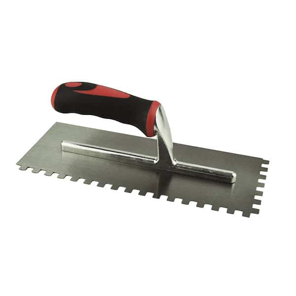 Bright Steel Adhesive Trowel with rubber handle